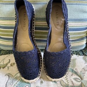 Navy Blue Summer Crochet Flats by Talbots Size 7